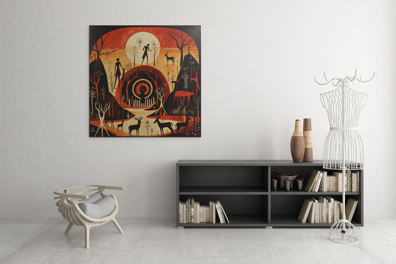 Caveman Scene Wall Art Design