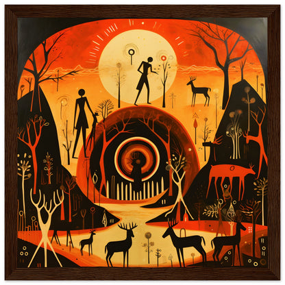 Caveman Scene Wall Art Design