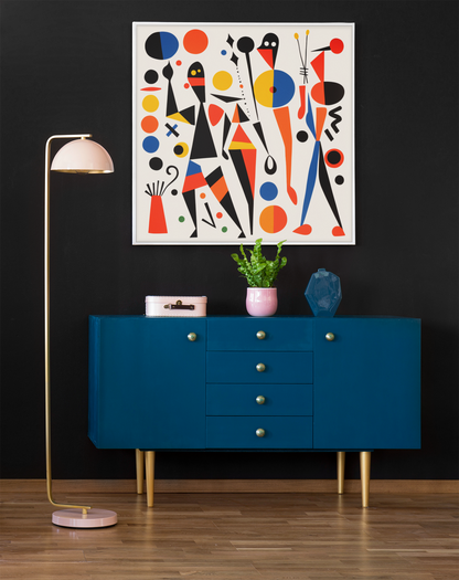 Abstract African Style Music and Dance Party Wall Art Design