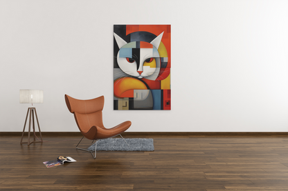 Moody Cat Abstract Bauhaus Wall Art Design