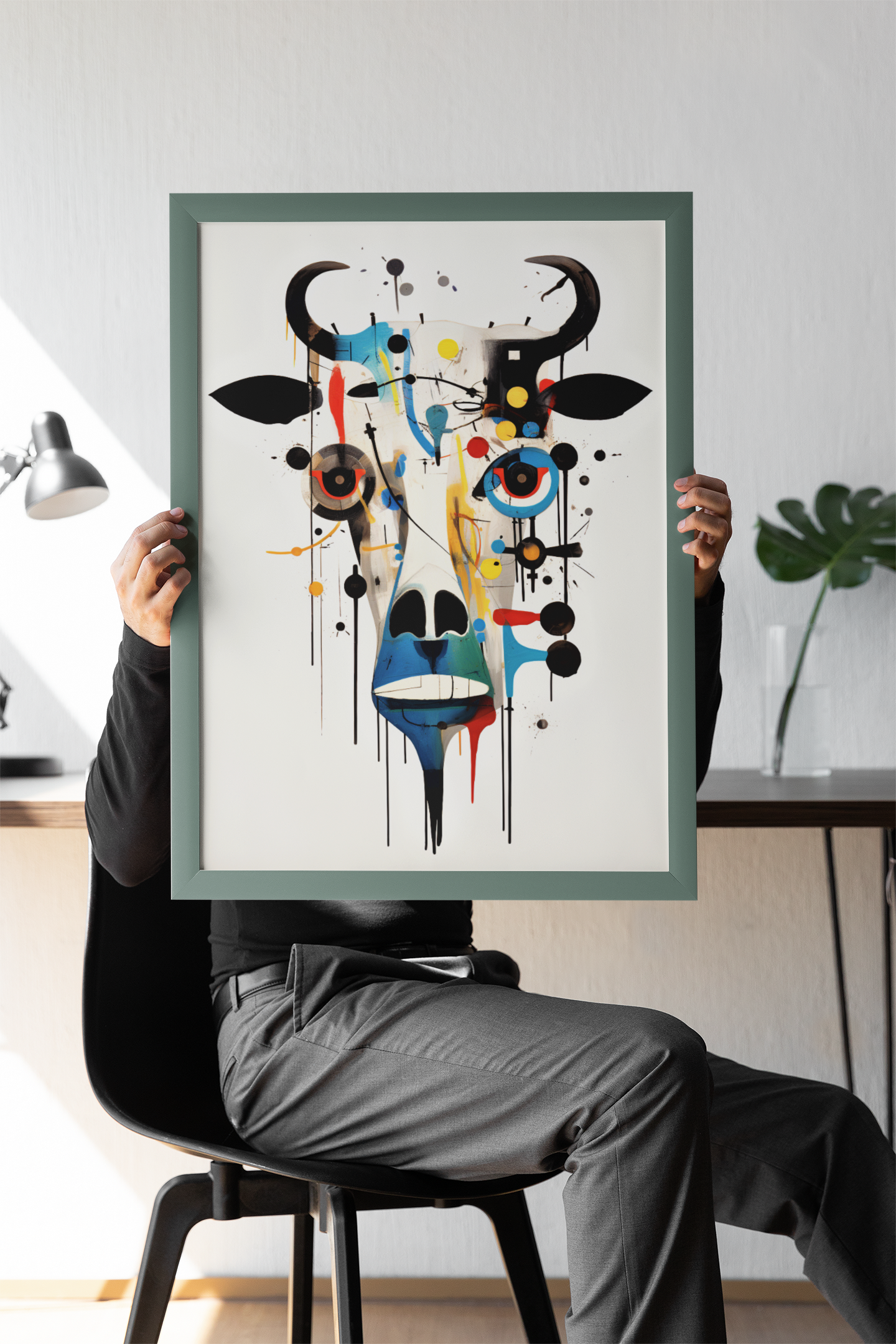 Whismical Abstract Cow&