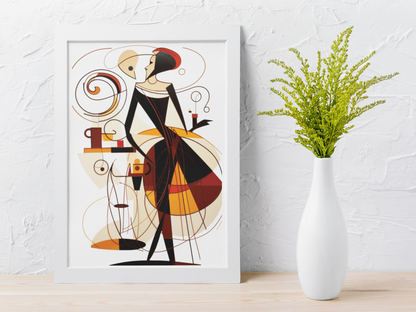 Abstract Ledgard Style Coffee Woman Wall Decor