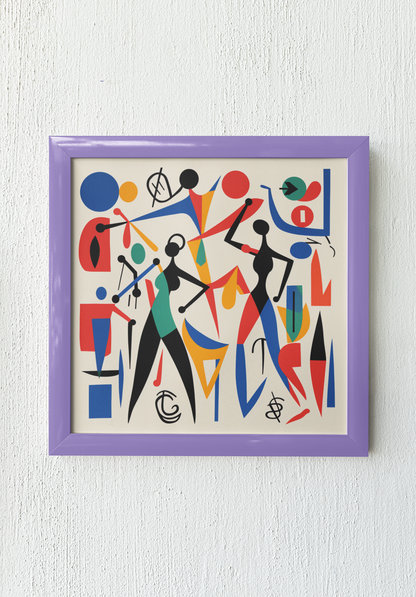 Abstract Dance and Music Party Wall Art Design
