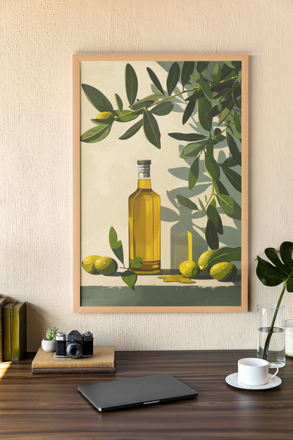 Mediteranian Olive Oil Kitchen Wall Art