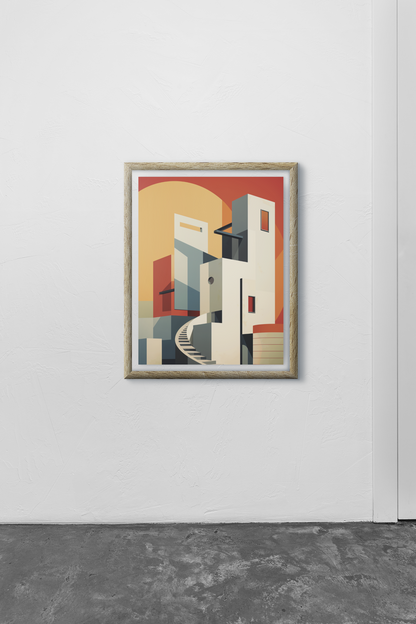 Bauhaus Style Architecture Wall Art Design
