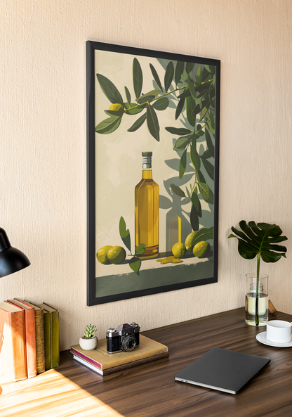 Mediteranian Olive Oil Kitchen Wall Art