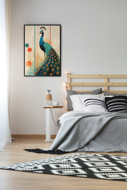 Glorious Peacock Abstract Wall Art Design
