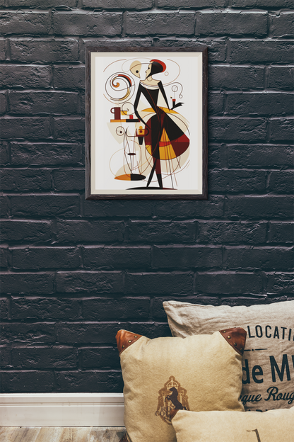 Abstract Ledgard Style Coffee Woman Wall Decor