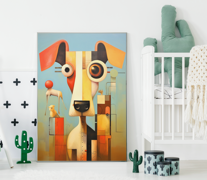 Absurd Style Abstract Dog Wall Art