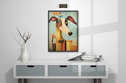 Abstract Whippet Dog Wall Art