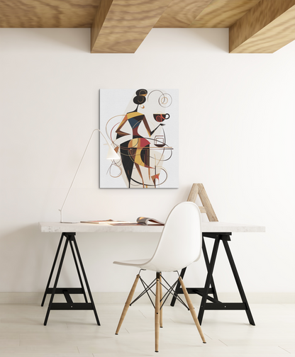 Americano Coffee Queen Abstract Wall Art