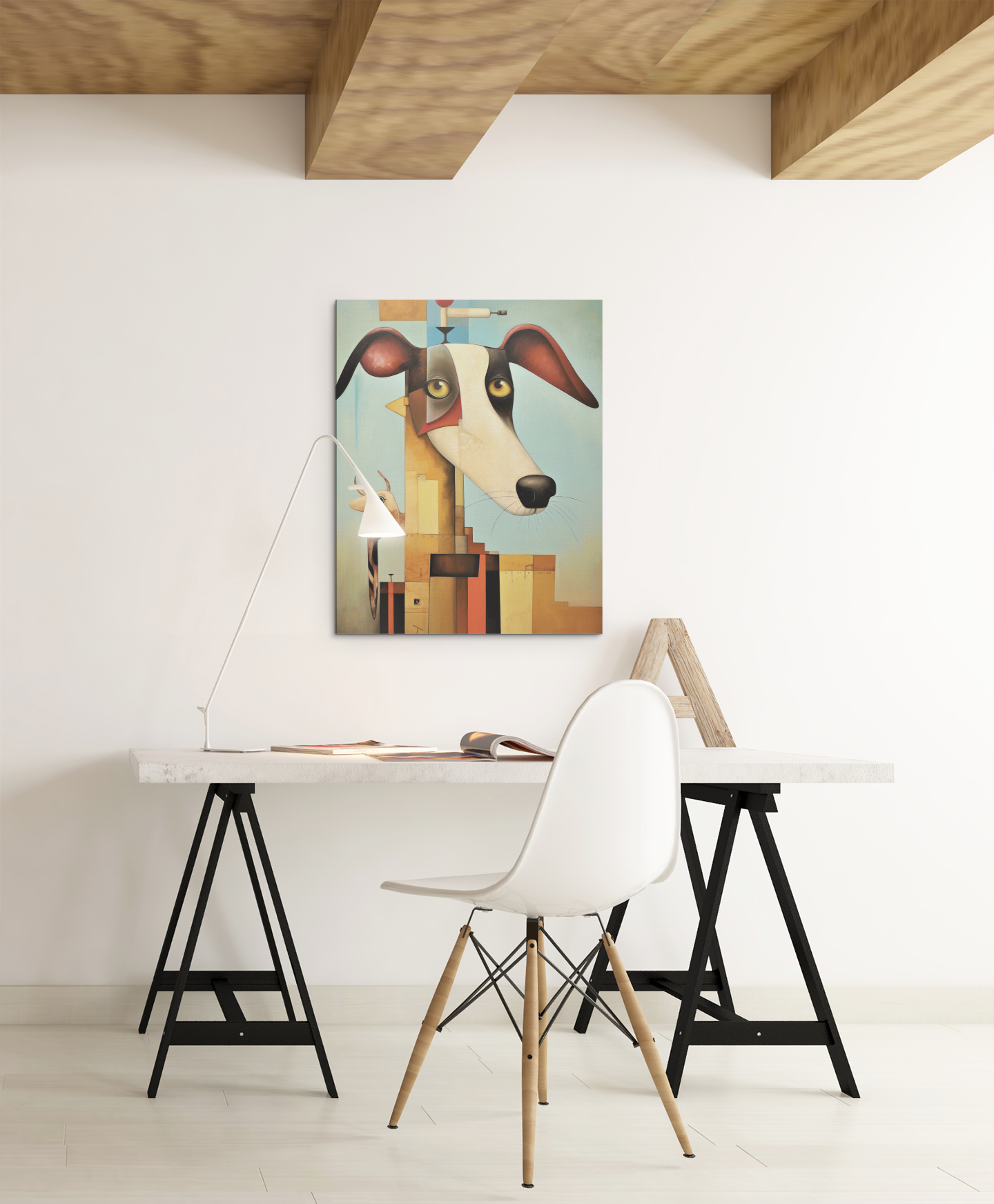 Abstract Whippet Dog Wall Art