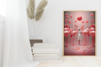 Flamingo Ballet Elegance Wall Art