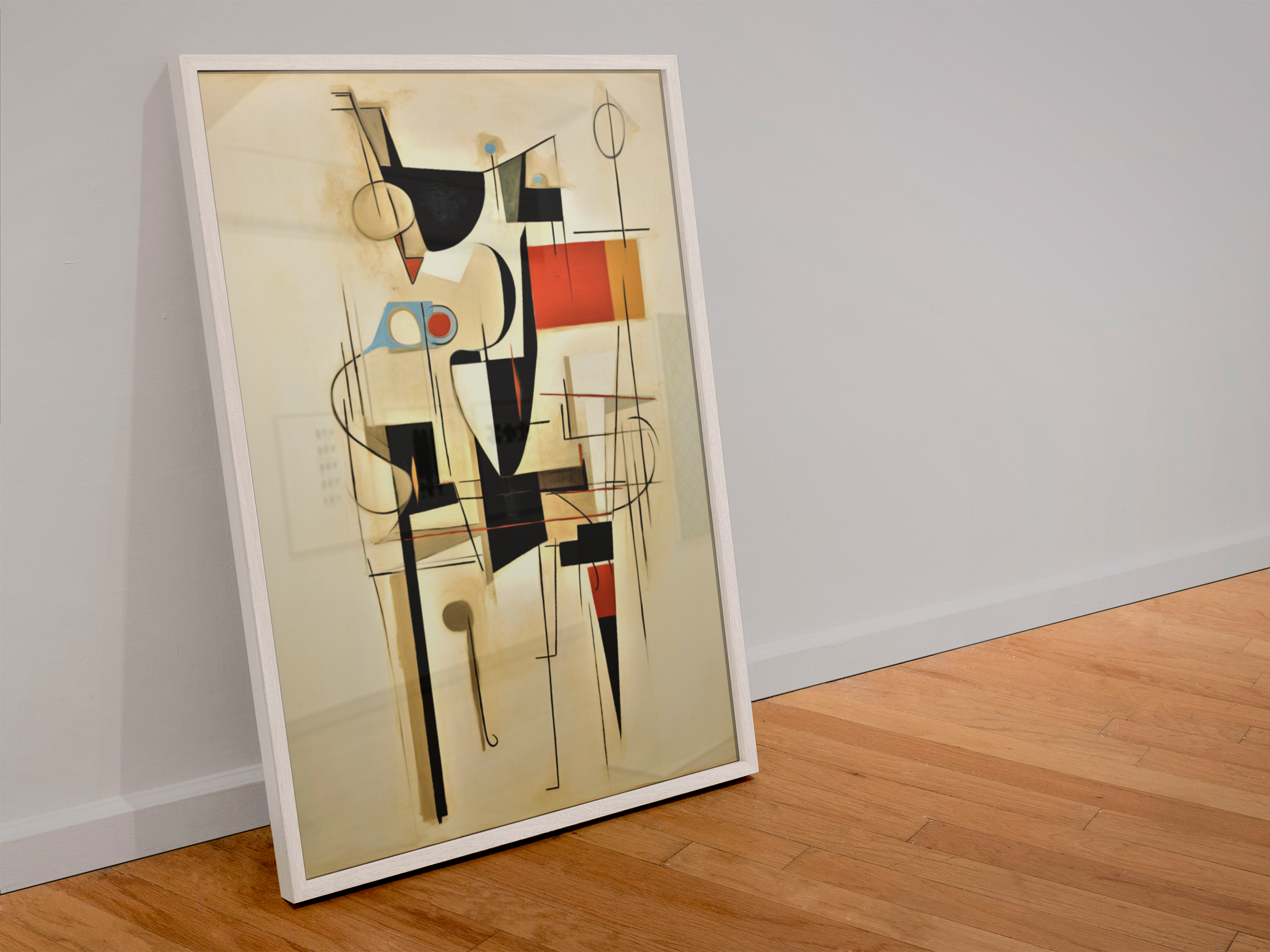 Abstract Geometric Cow Expression Wall Art