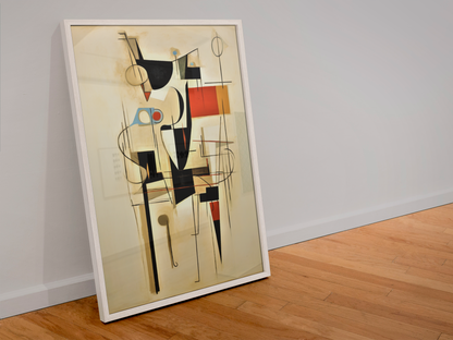 Abstract Geometric Cow Expression Wall Art