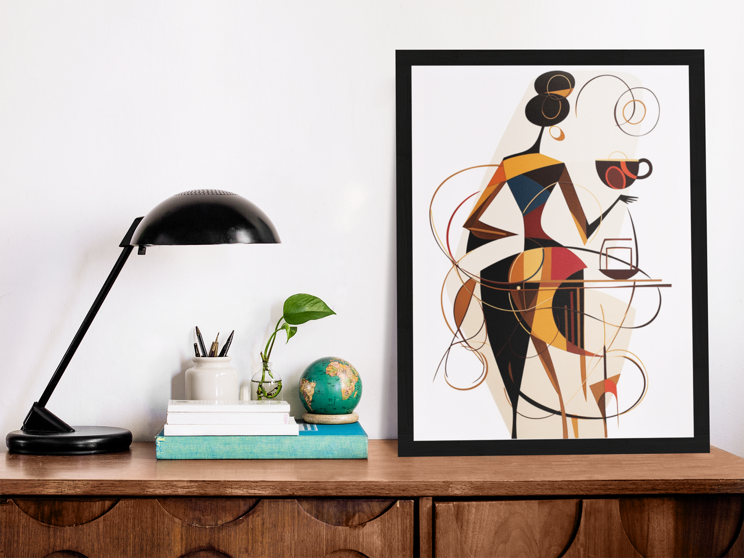 Americano Coffee Queen Abstract Wall Art