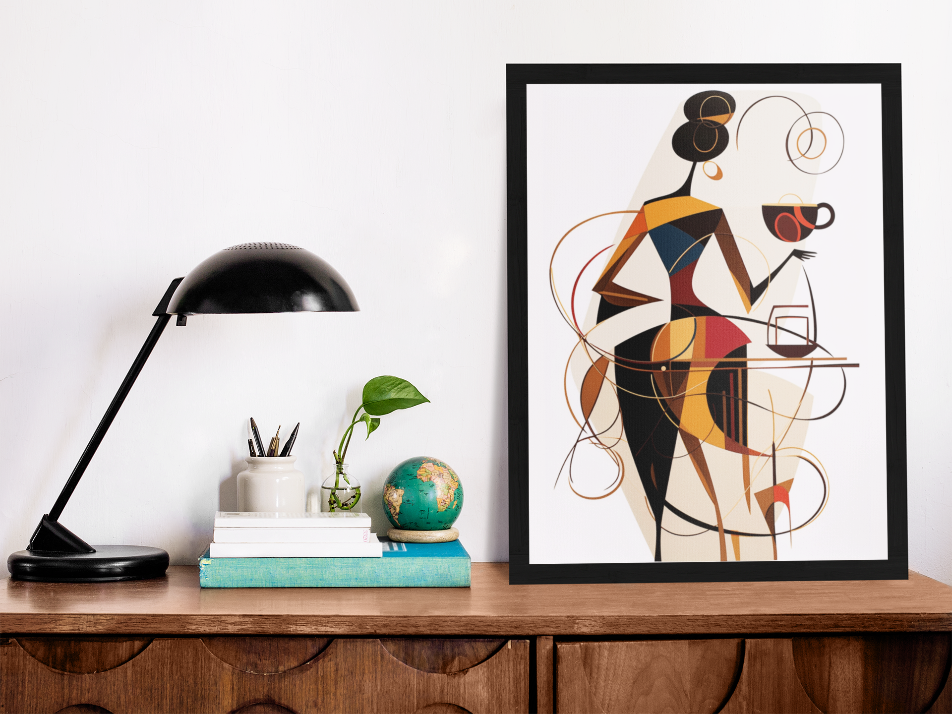 Americano Coffee Queen Abstract Wall Art