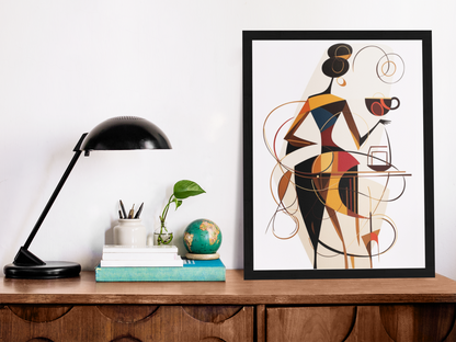 Americano Coffee Queen Abstract Wall Art